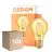Multipack 10x Osram Vintage 1906 LED E27 Pear Filament Gold 6.5W 725lm - 824 Extra Warm White | Replaces 60W